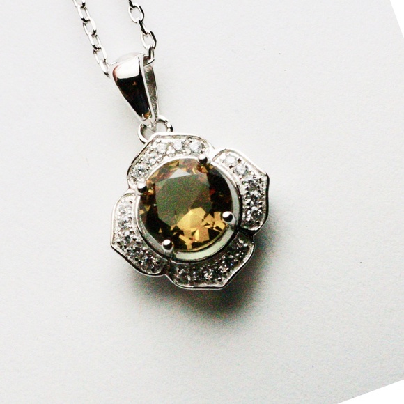 New Color Change Diaspore Flower Pendant Sterling Silver , Wedding , Bridal - Picture 4 of 8